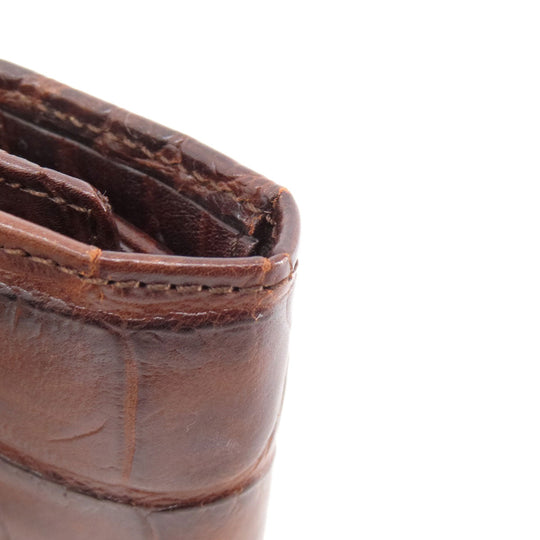 MULBERRY Coin case leather Brown Mini wallet embossed Women(Unisex) Used Authentic