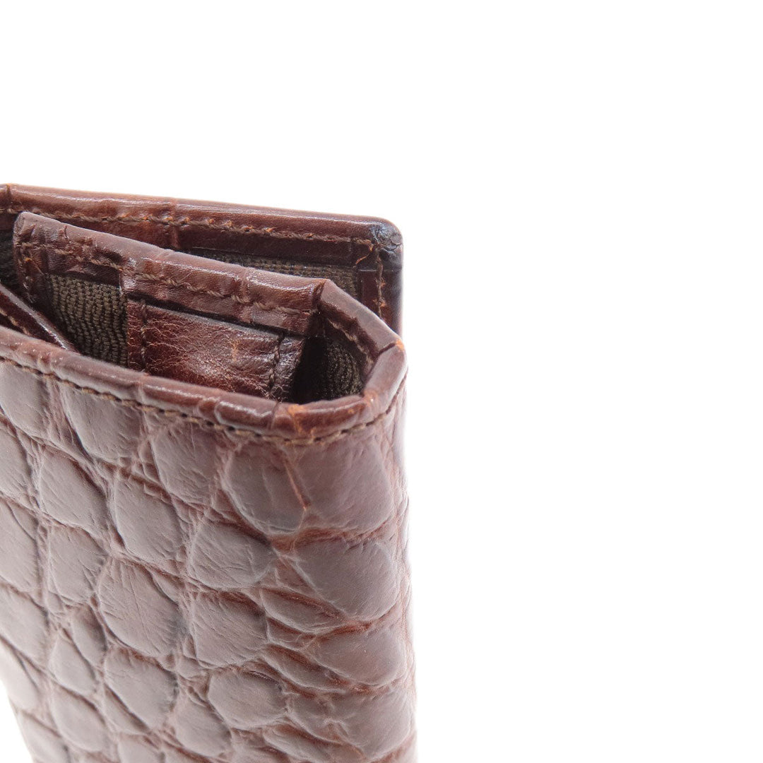 MULBERRY Coin case leather Brown Mini wallet embossed Women(Unisex) Used Authentic