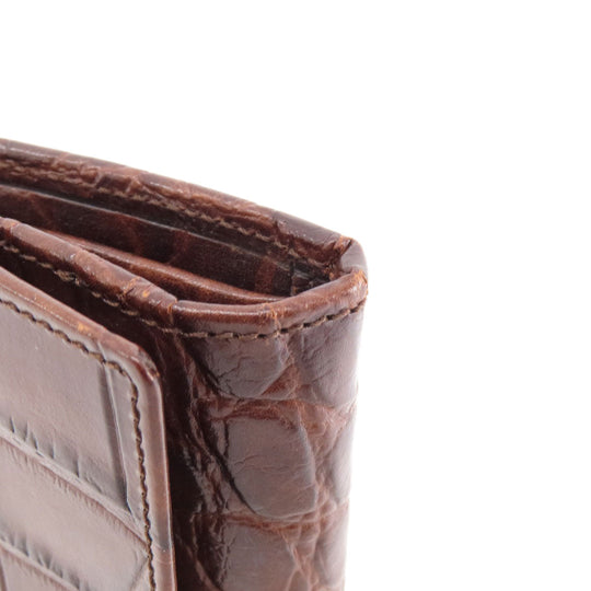 MULBERRY Coin case leather Brown Mini wallet embossed Women(Unisex) Used Authentic