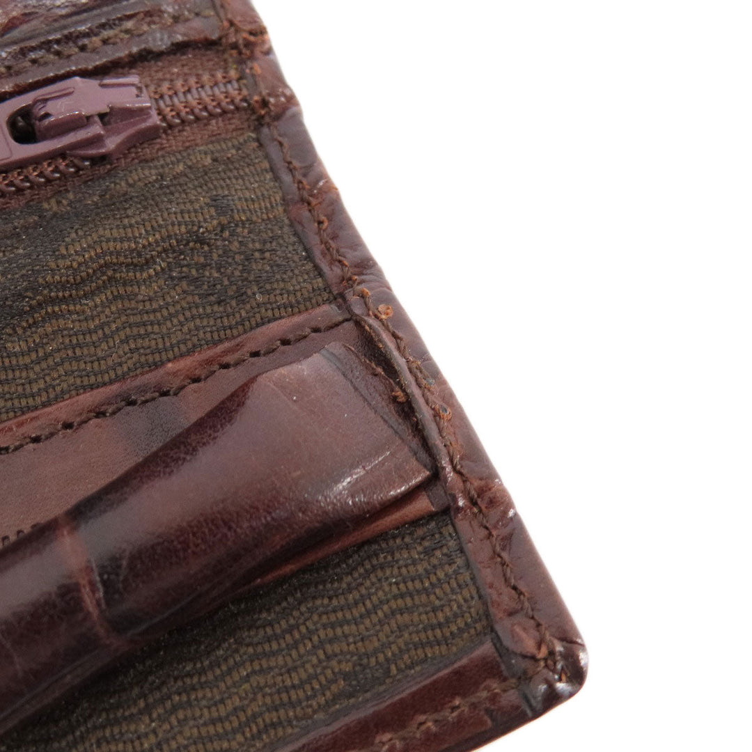 MULBERRY Coin case leather Brown Mini wallet embossed Women(Unisex) Used Authentic