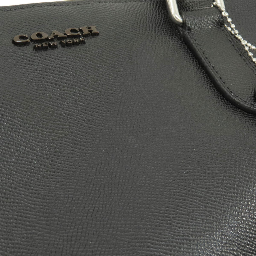 COACH Tote Bag C2842 leather black 2WAY Women Used Authentic