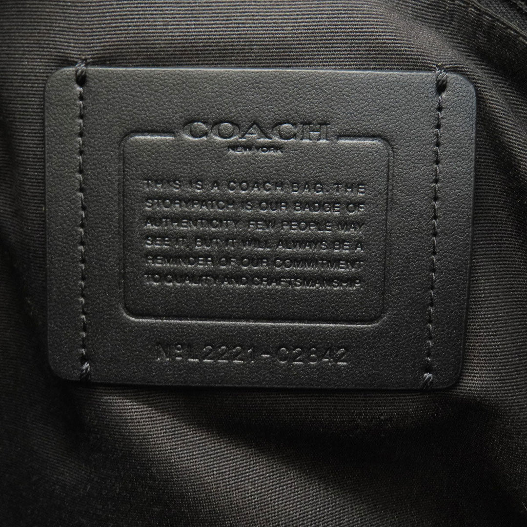 COACH Tote Bag C2842 leather black 2WAY Women Used Authentic