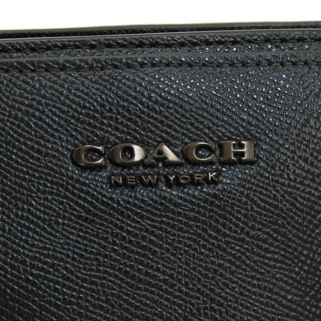 COACH Tote Bag C2842 leather black 2WAY Women Used Authentic
