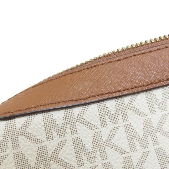 MICHAEL KORS Shoulder Bag PVC white MK signature Women Used Authentic