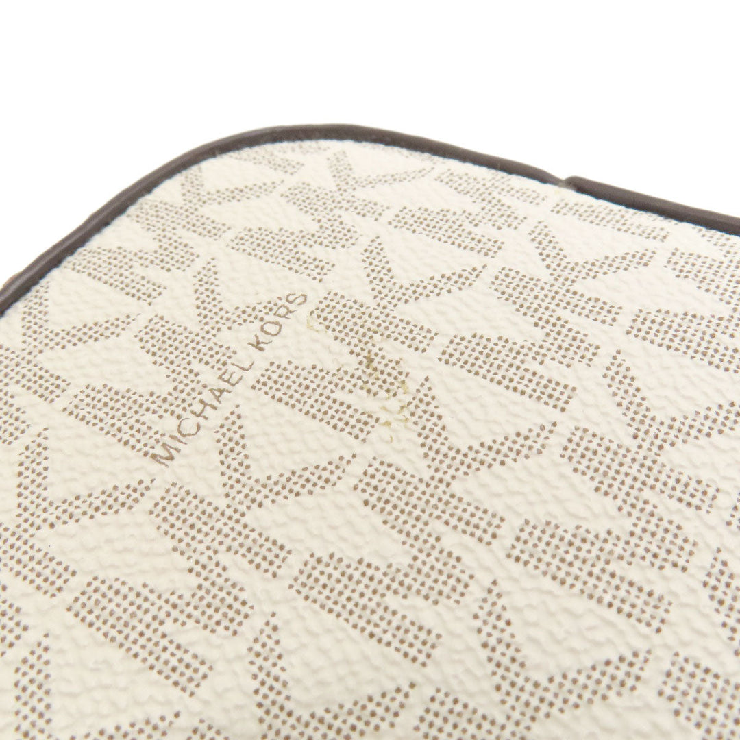 MICHAEL KORS Shoulder Bag PVC white MK signature Women Used Authentic