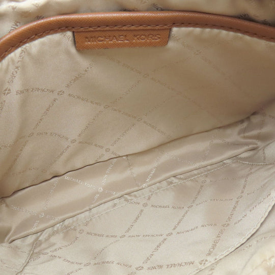 MICHAEL KORS Shoulder Bag PVC white MK signature Women Used Authentic