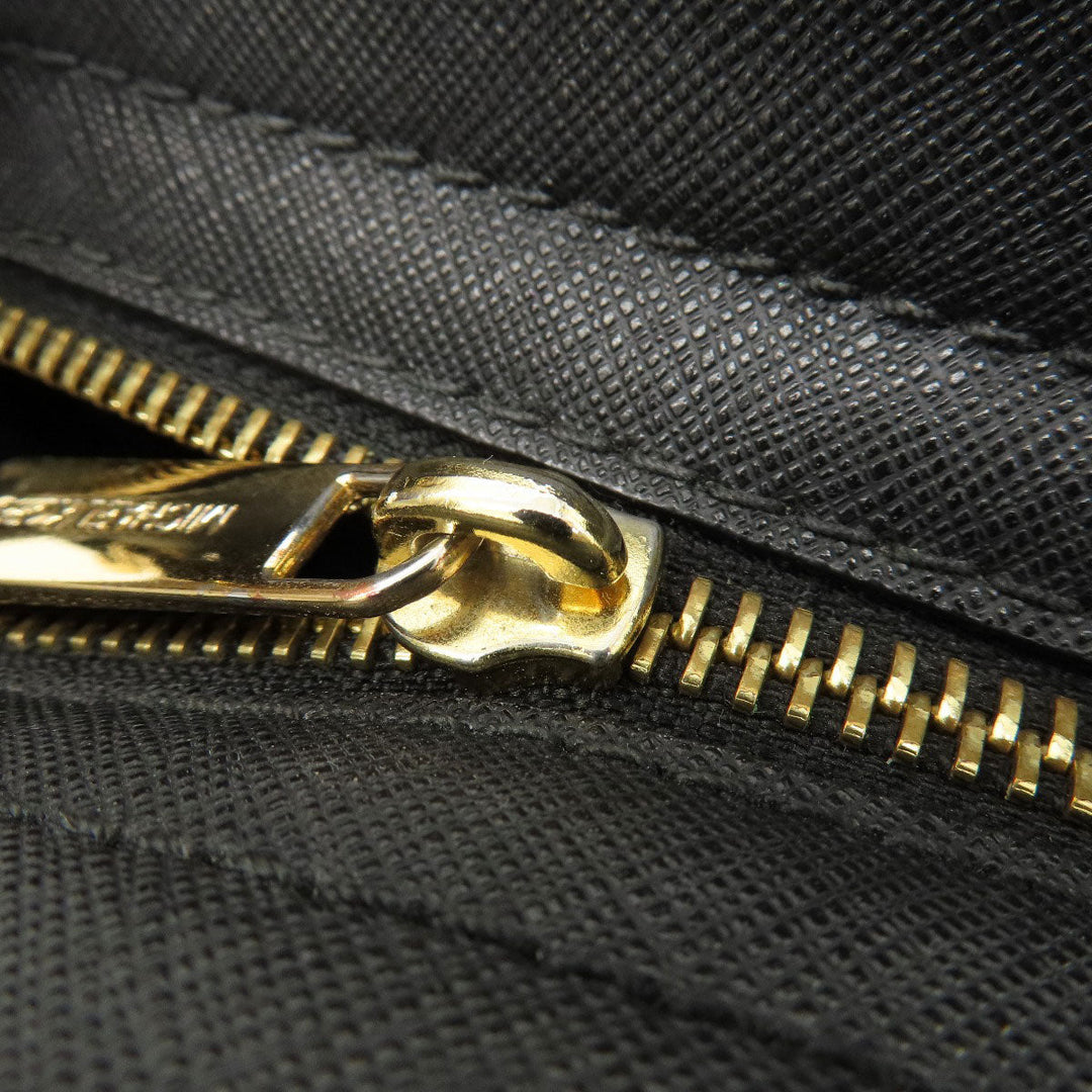 MICHAEL KORS Shoulder Bag leather black Long Shoulder Studs Women Used Authentic