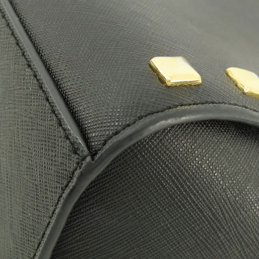 MICHAEL KORS Shoulder Bag leather black Long Shoulder Studs Women Used Authentic