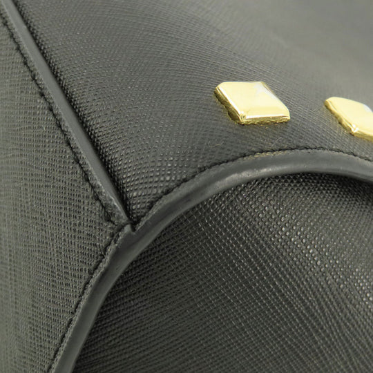 MICHAEL KORS Shoulder Bag leather black Long Shoulder Studs Women Used Authentic