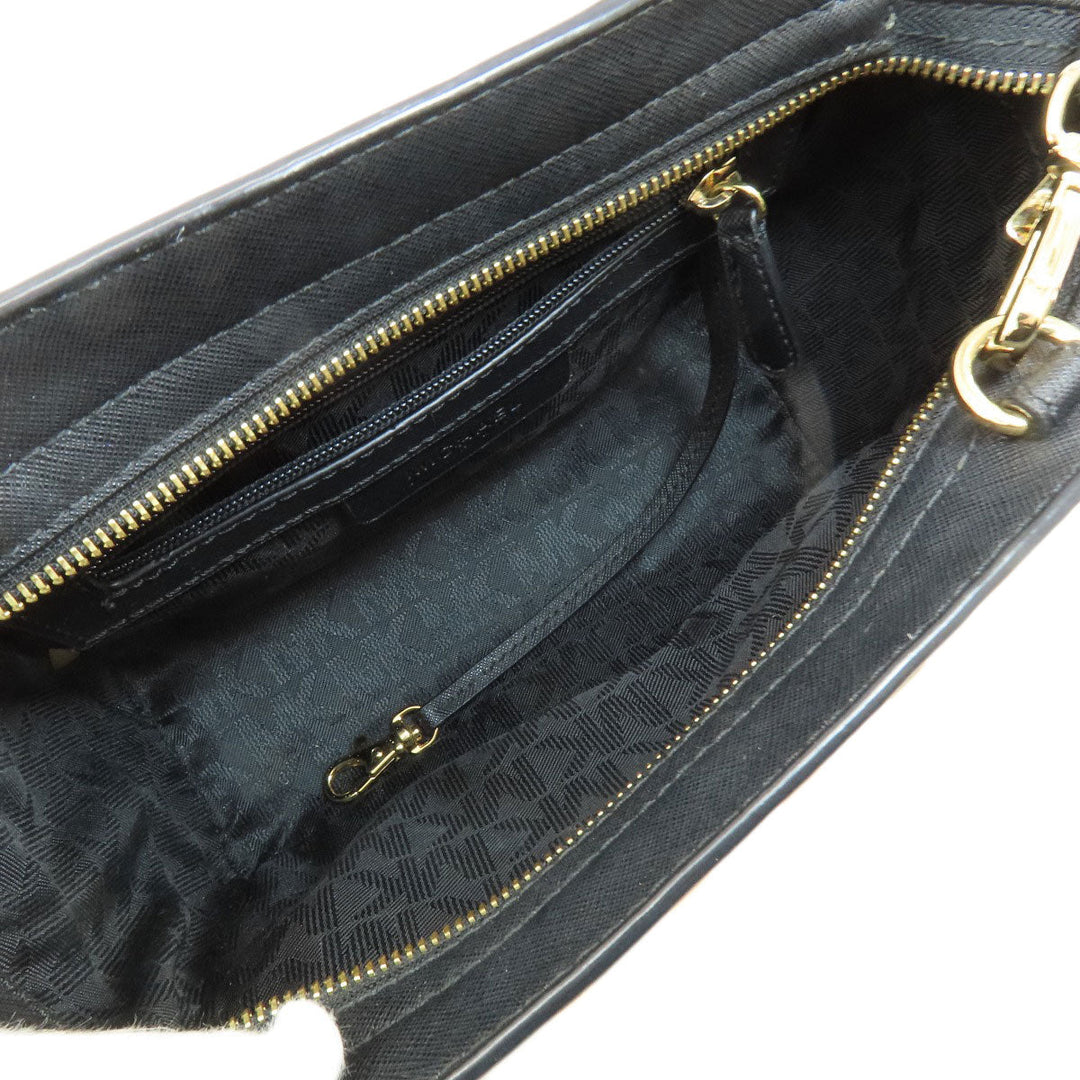 MICHAEL KORS Shoulder Bag leather black Long Shoulder Studs Women Used Authentic