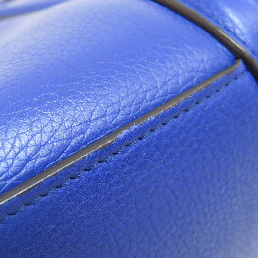 CELINE Tote Bag leather blue Luggage mini Women Used Authentic