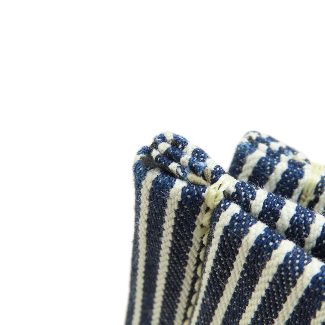 CELINE Shoulder Bag canvas blue Square Hippo Stripe Women Used Authentic