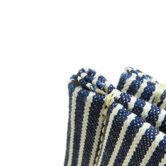 CELINE Shoulder Bag canvas blue Square Hippo Stripe Women Used Authentic