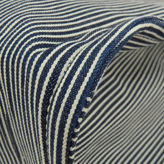 CELINE Shoulder Bag canvas blue Square Hippo Stripe Women Used Authentic