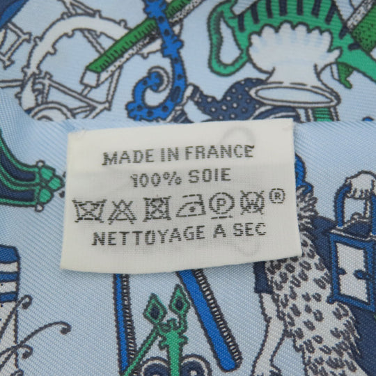 HERMES scarf silk blue Twilly Women Used Authentic