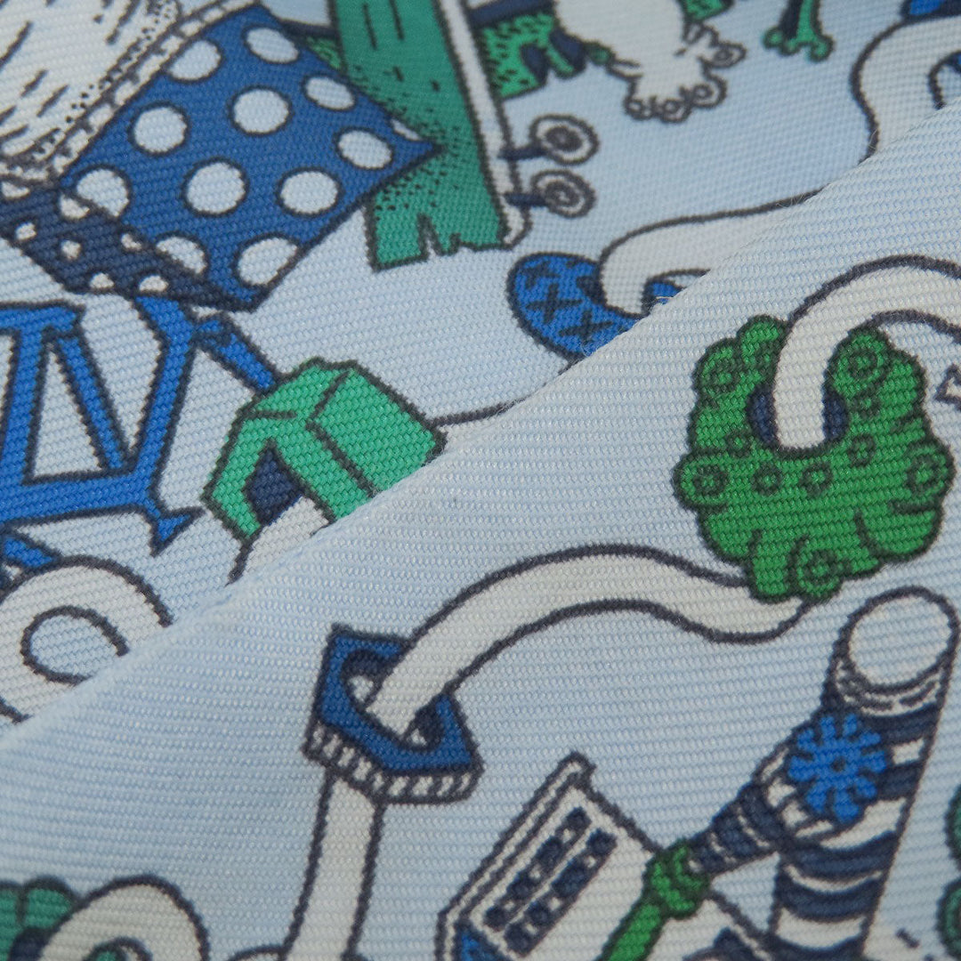HERMES scarf silk blue Twilly Women Used Authentic