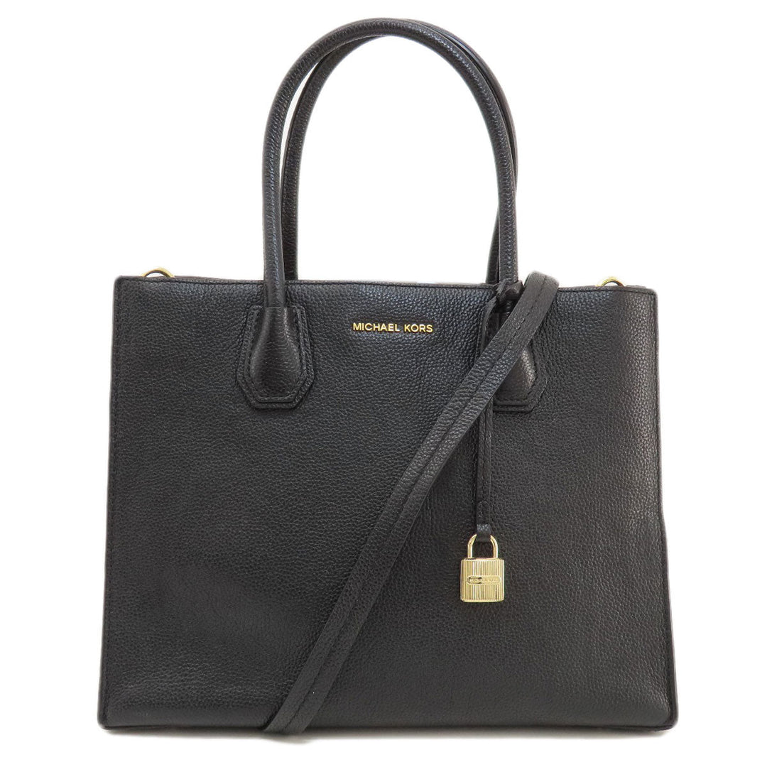 MICHAEL KORS Handbag leather black logo 2WAY Women Used Authentic