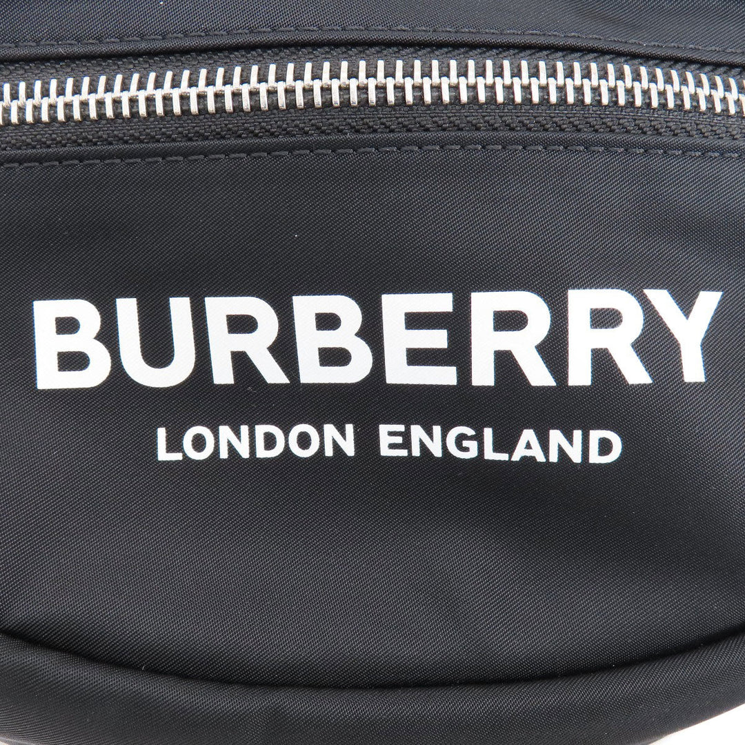 BURBERRY Hip bag Nylon black logo Women Used Authentic