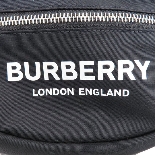 BURBERRY Hip bag Nylon black logo Women Used Authentic