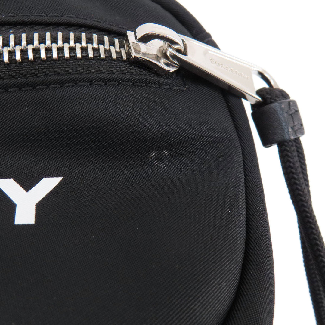 BURBERRY Hip bag Nylon black logo Women Used Authentic