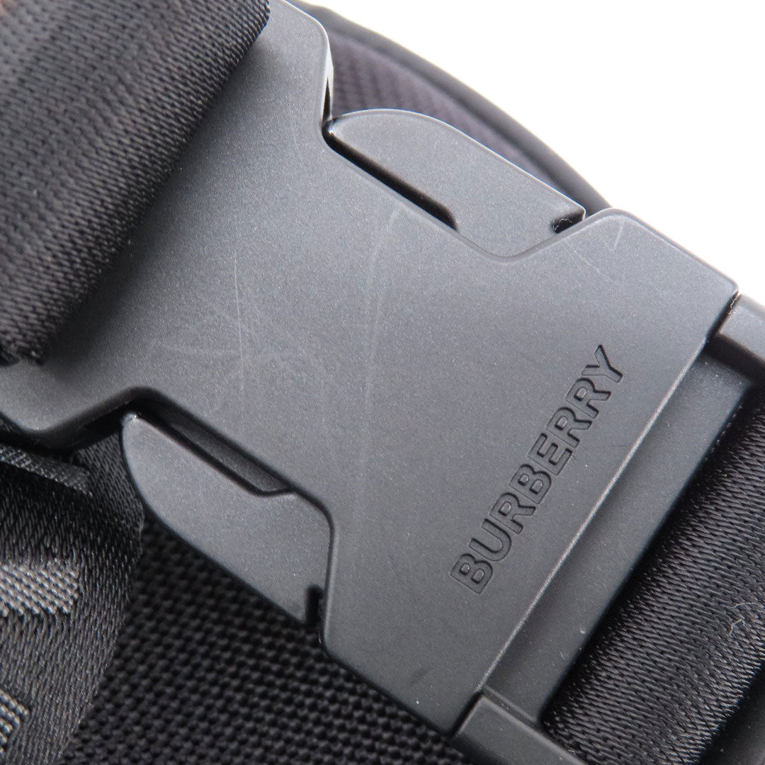 BURBERRY Hip bag Nylon black logo Women Used Authentic