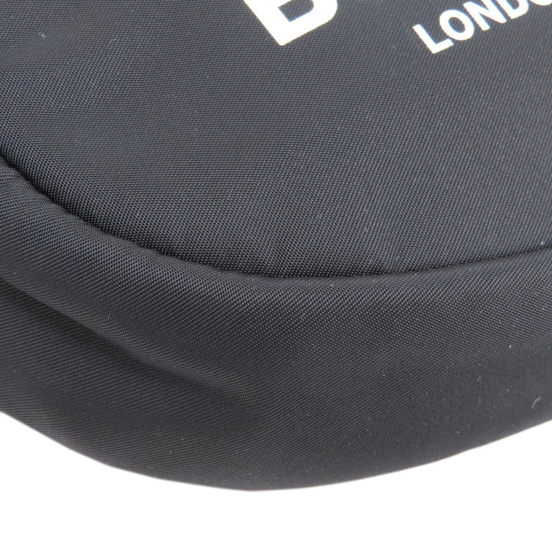 BURBERRY Hip bag Nylon black logo Women Used Authentic