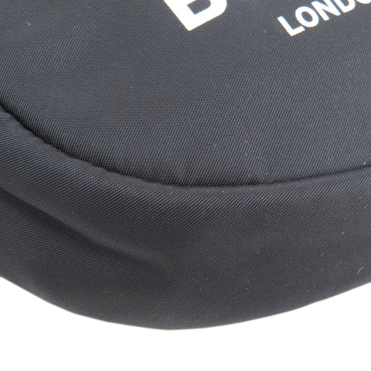 BURBERRY Hip bag Nylon black logo Women Used Authentic