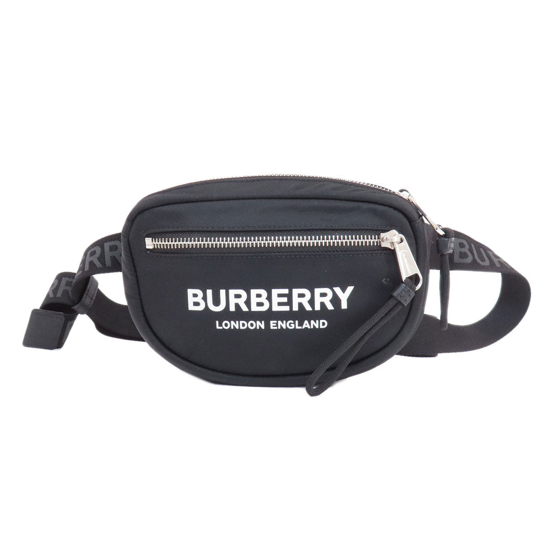BURBERRY Hip bag Nylon black logo Women Used Authentic
