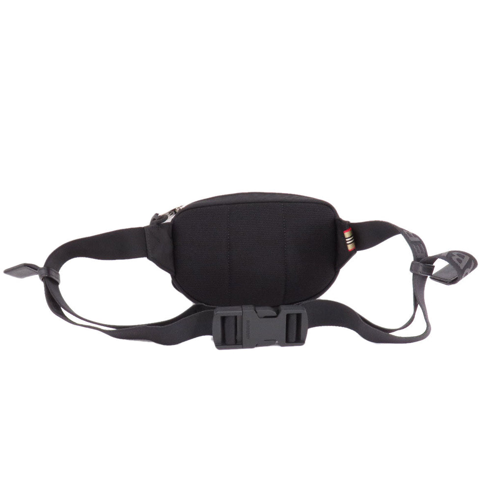 BURBERRY Hip bag Nylon black logo Women Used Authentic