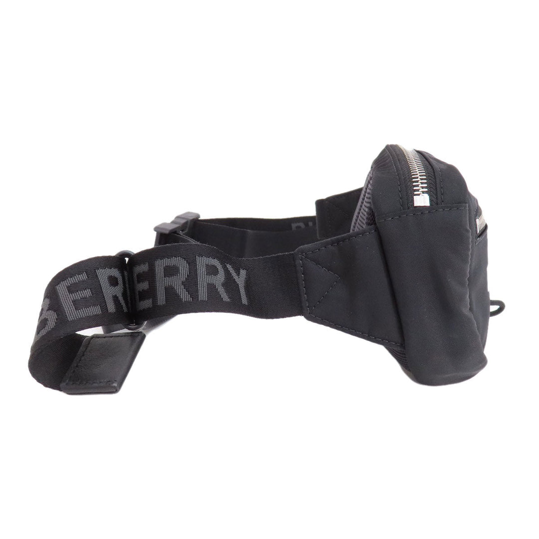 BURBERRY Hip bag Nylon black logo Women Used Authentic