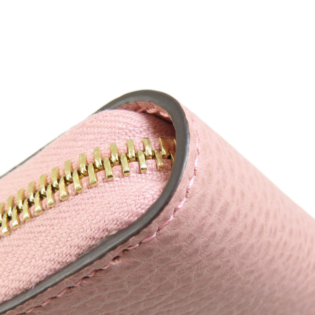 GUCCI Long Wallet Purse 449347 leather pink Interlocking G outlet Women Used Authentic