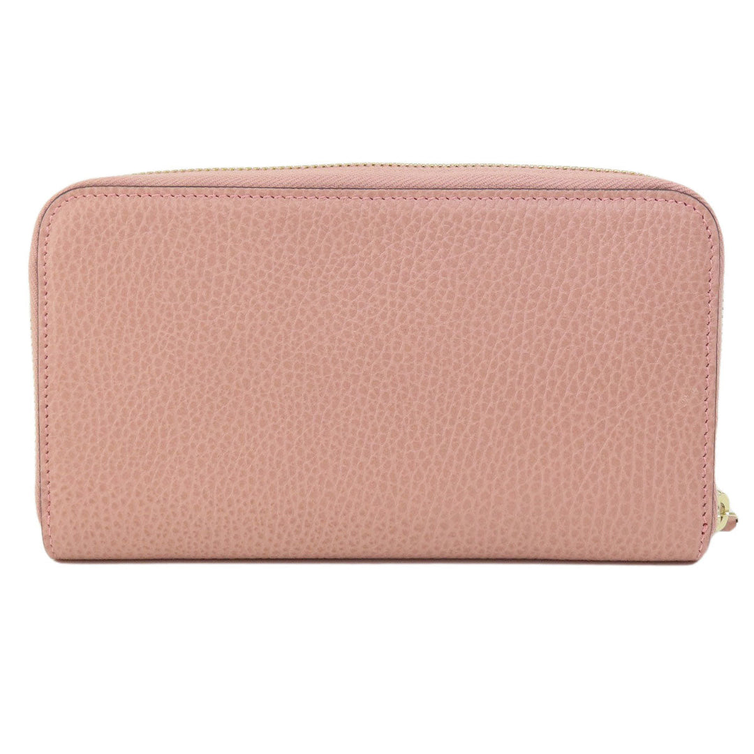GUCCI Long Wallet Purse 449347 leather pink Interlocking G outlet Women Used Authentic