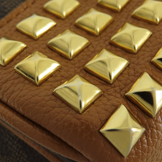 MICHAEL KORS Backpack PVC Brown MK signature Women Used Authentic