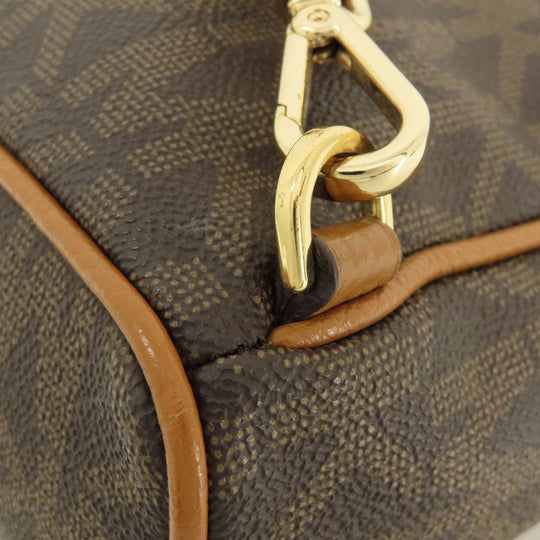 MICHAEL KORS Backpack PVC Brown MK signature Women Used Authentic