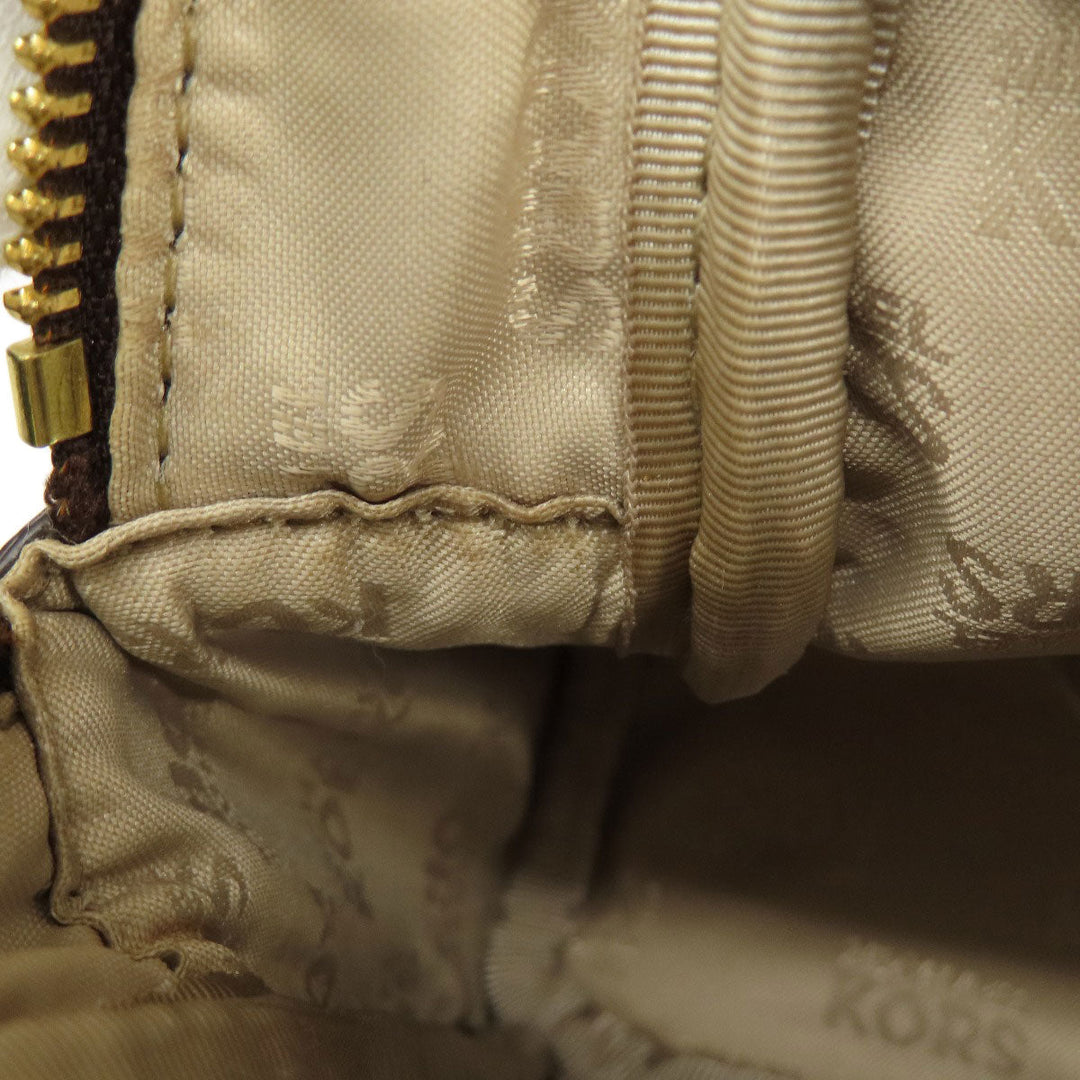 MICHAEL KORS Backpack PVC Brown MK signature Women Used Authentic