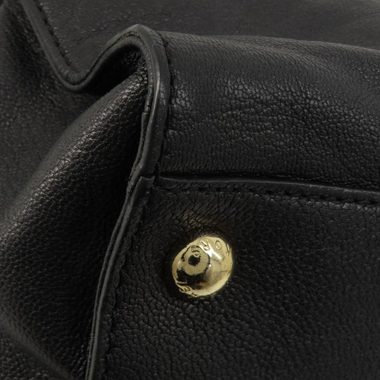 MICHAEL KORS Tote Bag leather black logo 2WAY Women Used Authentic