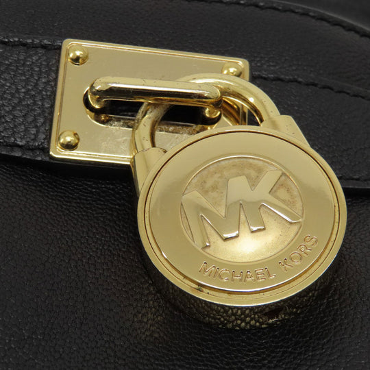 MICHAEL KORS Tote Bag leather black logo 2WAY Women Used Authentic