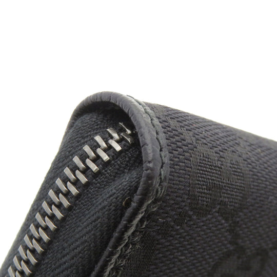 GUCCI Long Wallet Purse 307980 canvas black GG