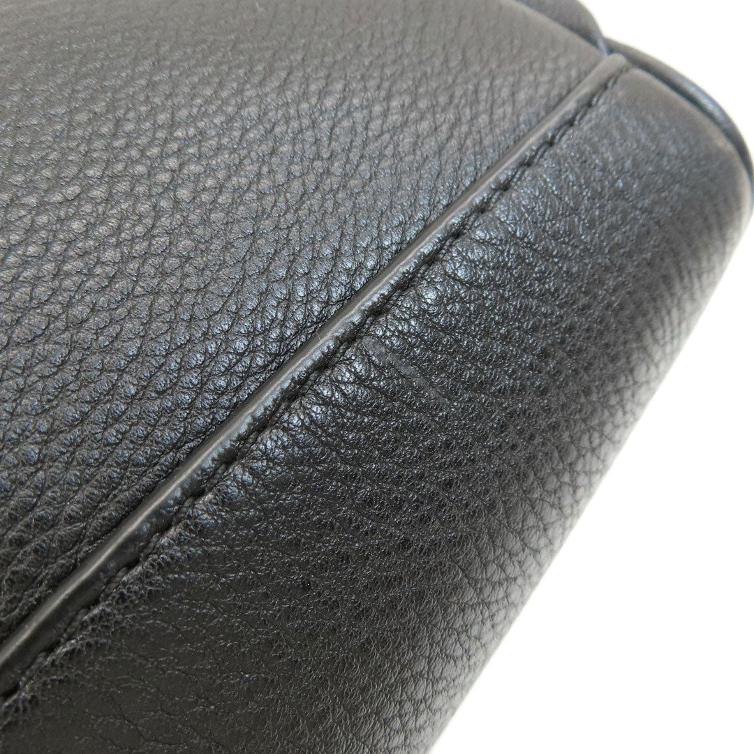 MICHAEL KORS Backpack leather black logoMetal Women Used Authentic