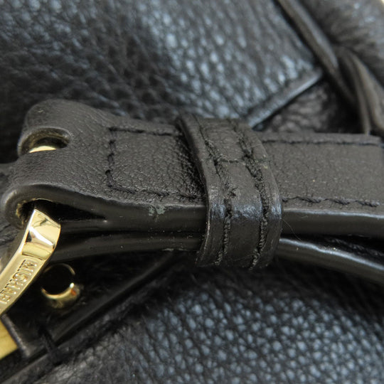 MICHAEL KORS Backpack leather black logoMetal Women Used Authentic