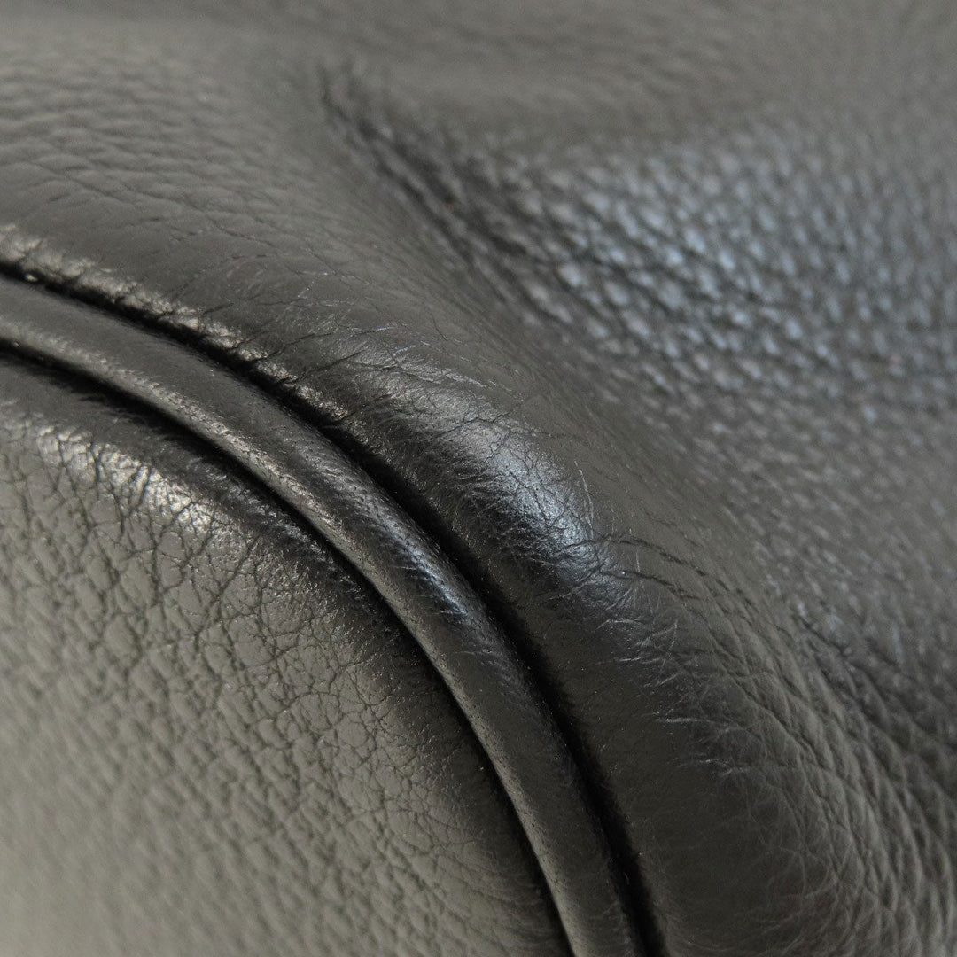 MICHAEL KORS Backpack leather black logoMetal Women Used Authentic