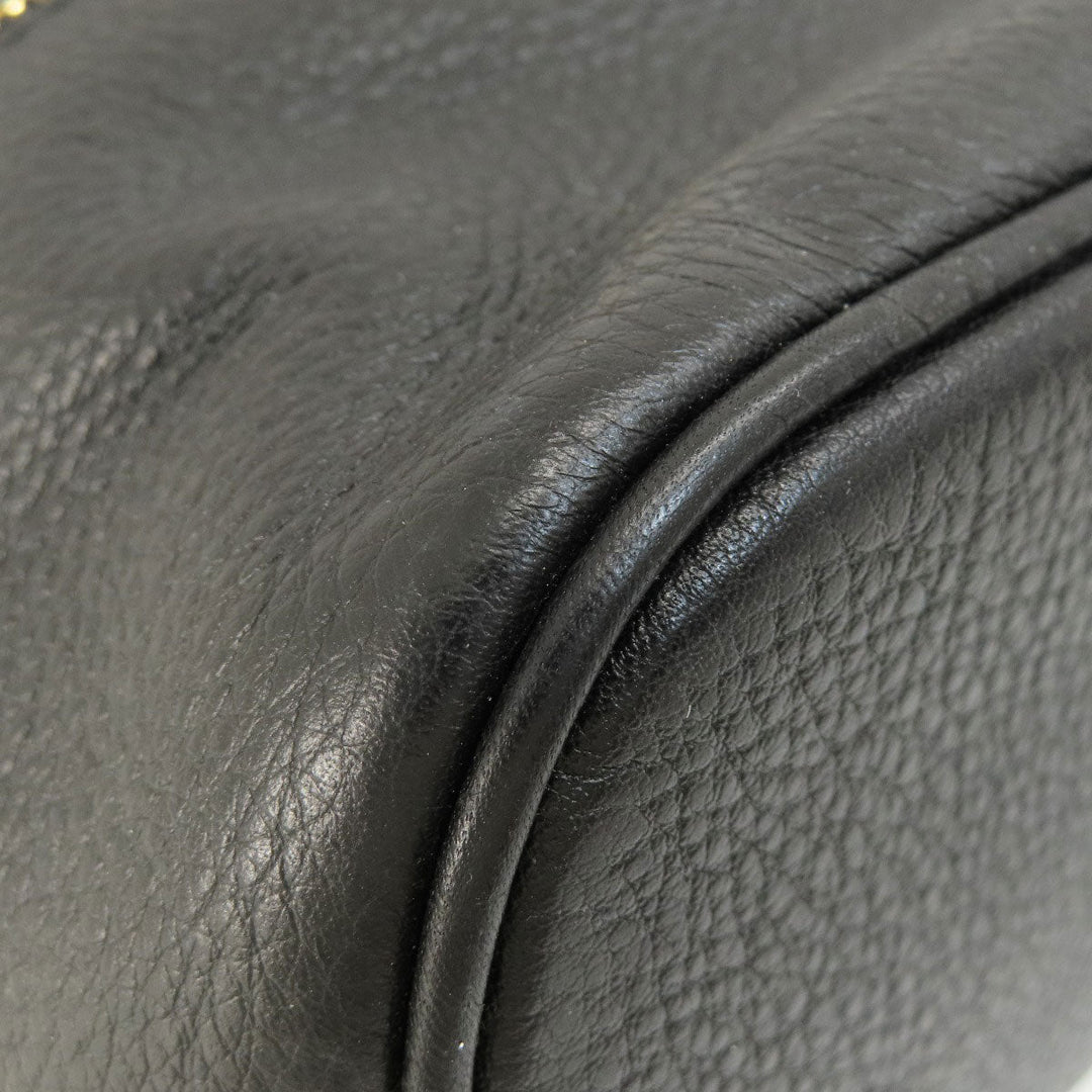 MICHAEL KORS Backpack leather black logoMetal Women Used Authentic