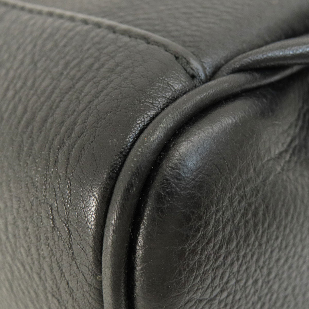 MICHAEL KORS Backpack leather black logoMetal Women Used Authentic