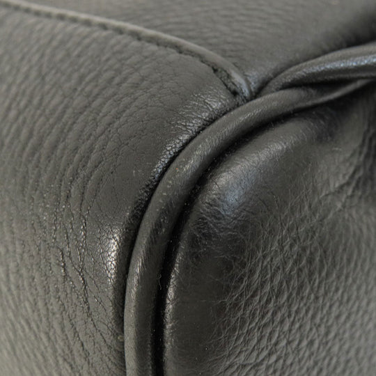 MICHAEL KORS Backpack leather black logoMetal Women Used Authentic