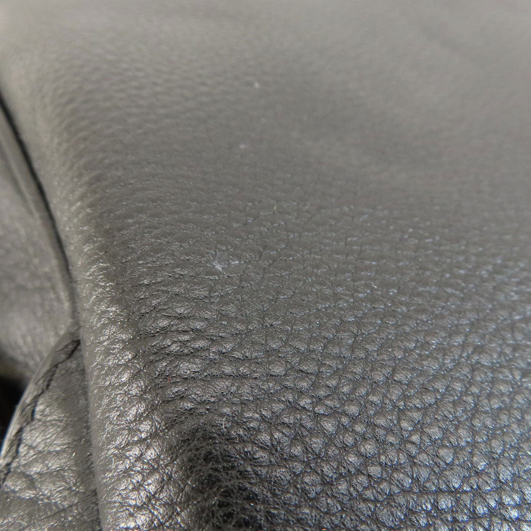 MICHAEL KORS Backpack leather black logoMetal Women Used Authentic