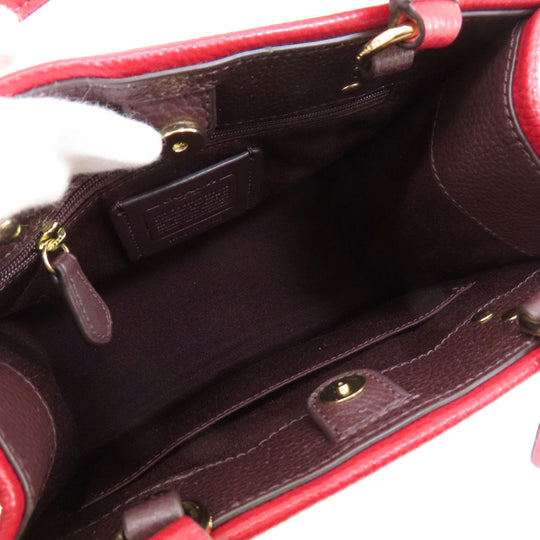 COACH Handbag C7683 leather Red Dempsey 22 2WAY Women Used Authentic
