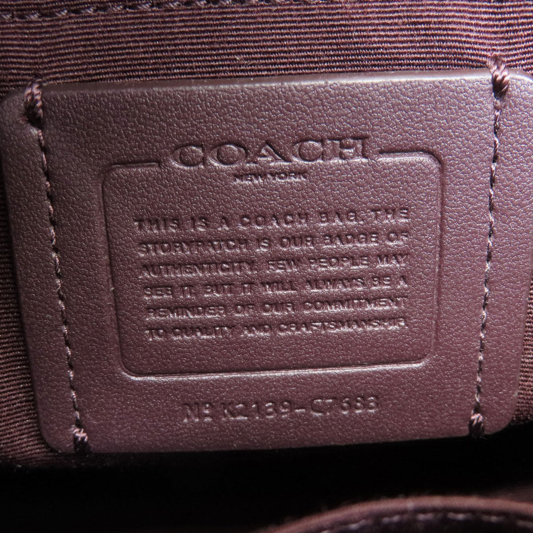 COACH Handbag C7683 leather Red Dempsey 22 2WAY Women Used Authentic