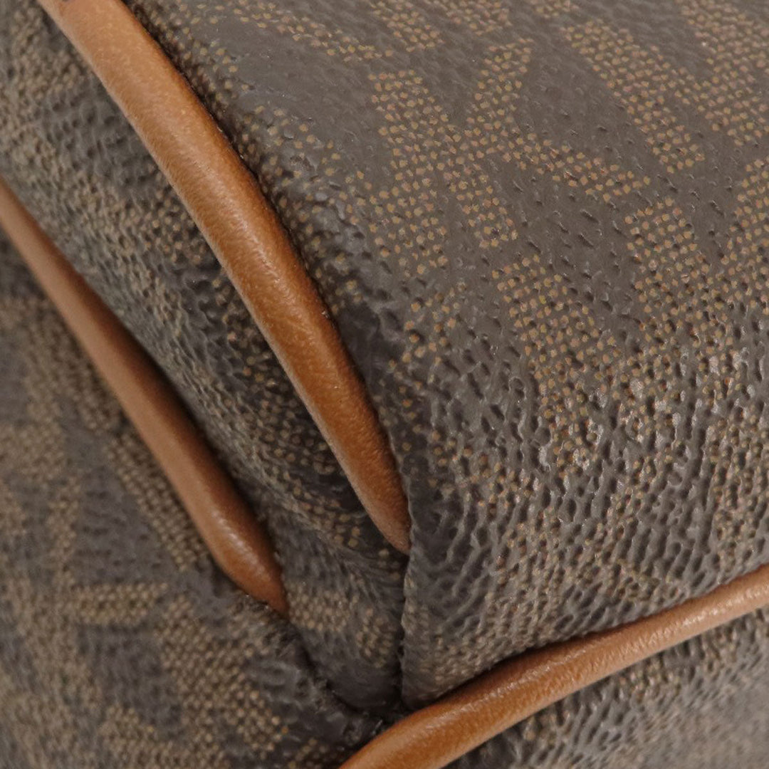 MICHAEL KORS Backpack Leather, Coated Canvas Brown MK Signature Sticker Women Used Authentic