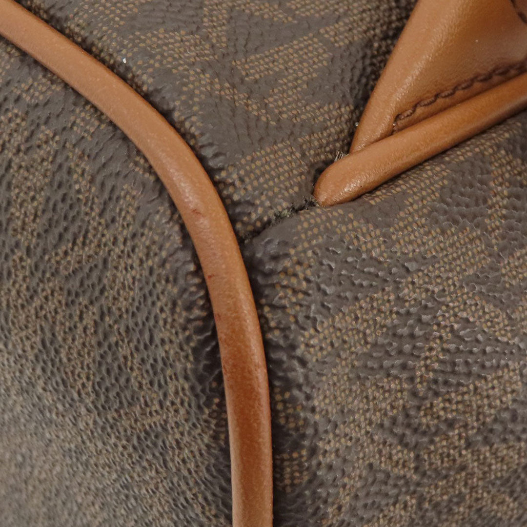 MICHAEL KORS Backpack Leather, Coated Canvas Brown MK Signature Sticker Women Used Authentic