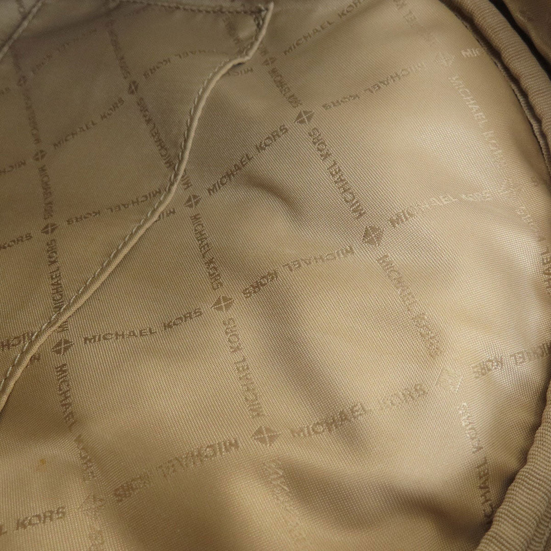 MICHAEL KORS Backpack Leather, Coated Canvas Brown MK Signature Sticker Women Used Authentic
